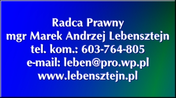 Radca Prawny Marek Andrzej Lebensztejn - dane kontaktowe.
